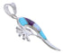 Genuine Sterling Silver Multicolor Kokopelli Pendant WX43538
